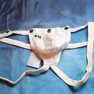 N2N Drop Pouch with Ring Support Jock Strap White